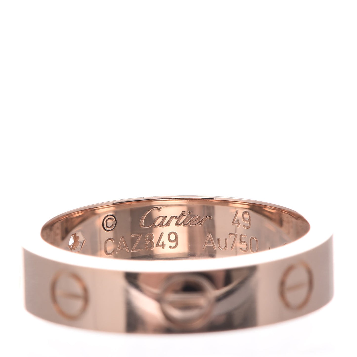 18K Pink Gold Diamond 4mm LOVE Ring 49 4.75
