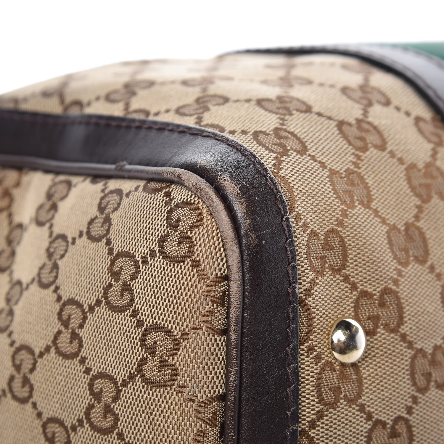 Gucci Monogram Vintage Web Medium Boston Dark Brown 16 of 29