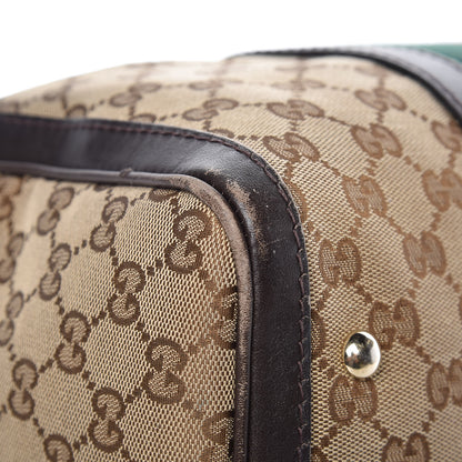 Gucci Monogram Vintage Web Medium Boston Dark Brown 16 of 29