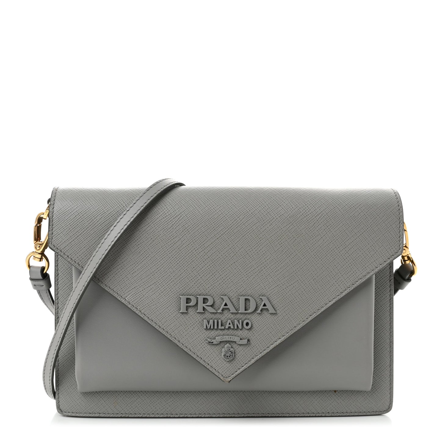 Saffiano City Calfskin Monochrome Envelope Crossbody Nube