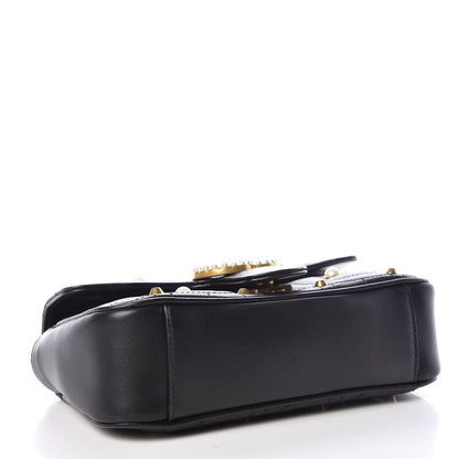 Gucci Calfskin Matelasse Studded Mini Pearly GG Marmont Shoulder Bag Black 4 of 8