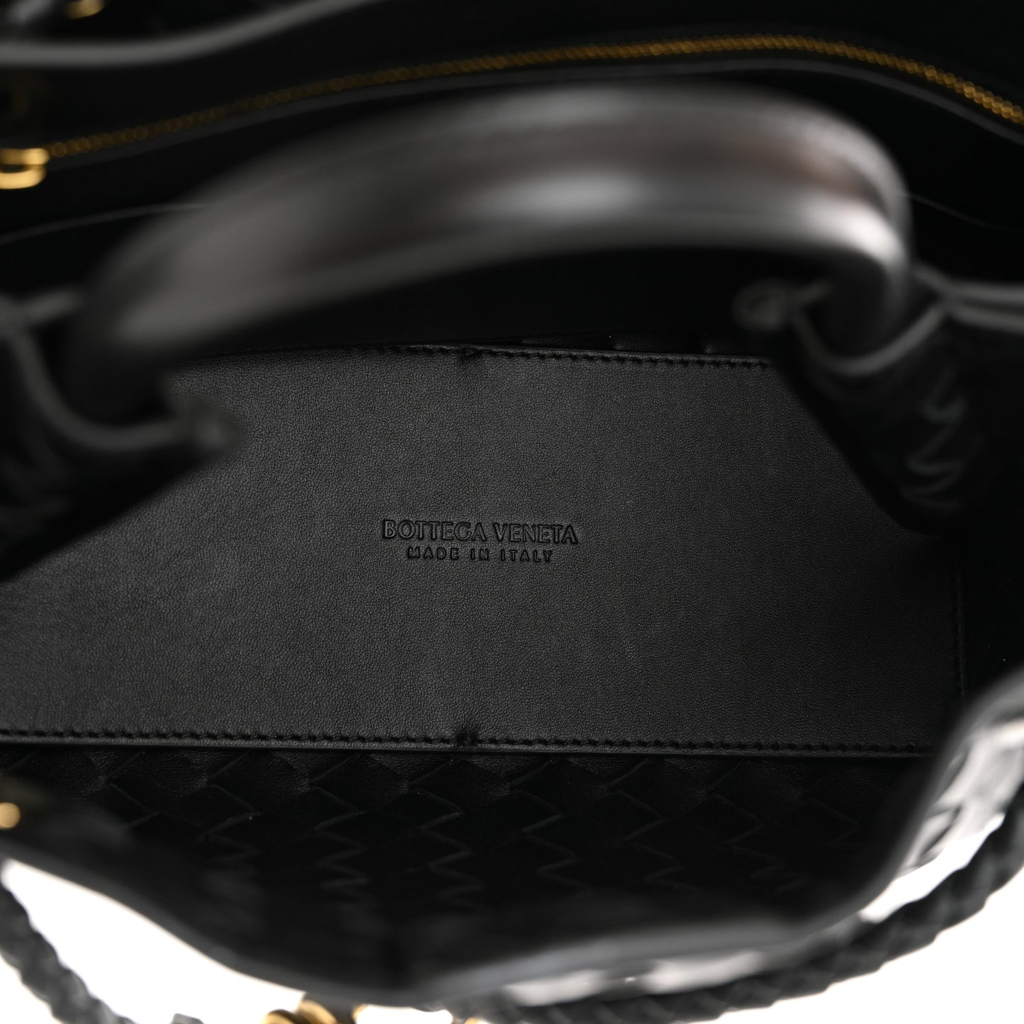 Nappa Intrecciato Small Andiamo Shoulder Bag Black