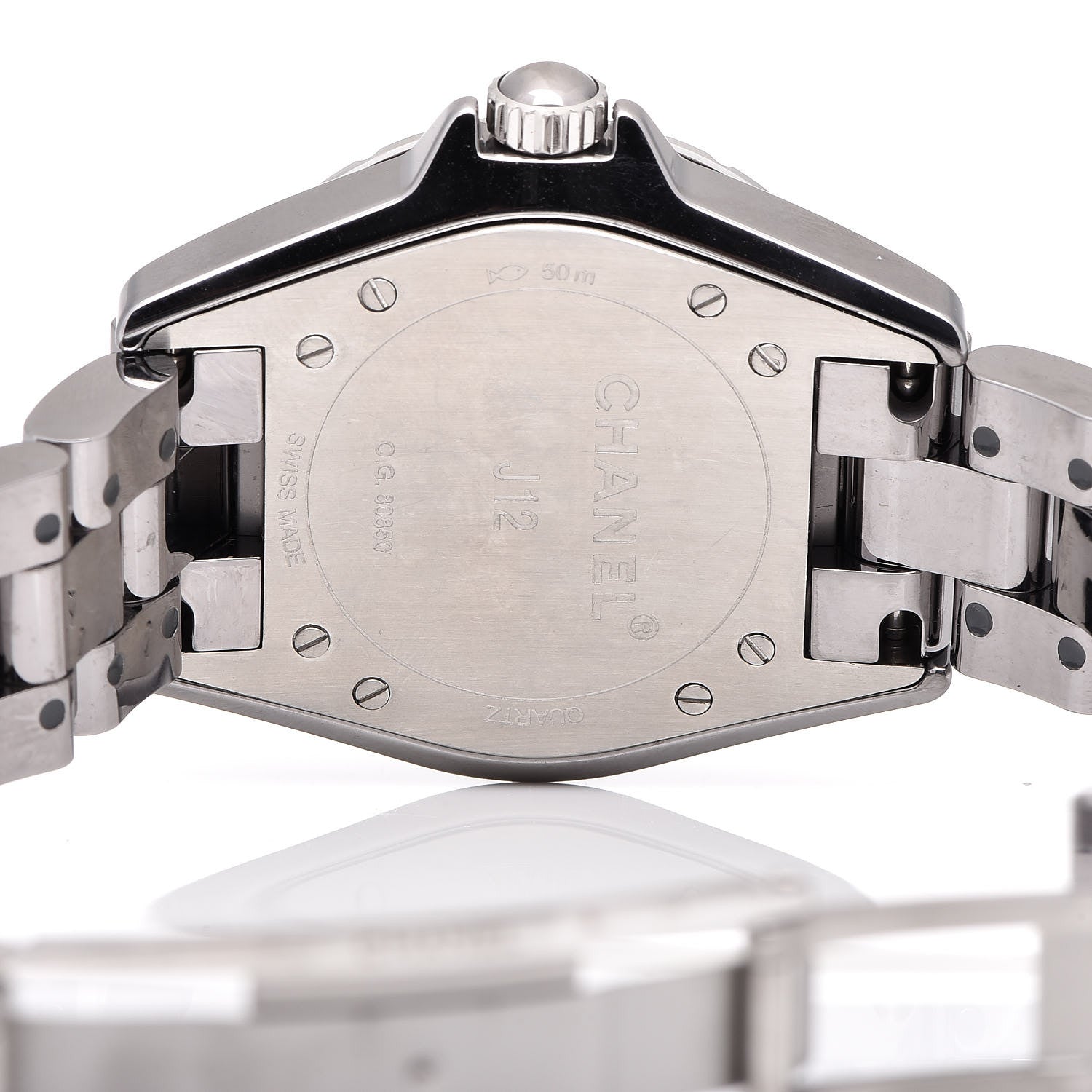 Chanel Titanium Ceramic Diamond Bezel 33mm J12 Quartz Watch 6 of 7