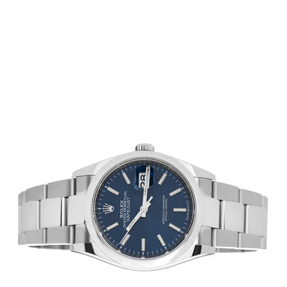 Rolex Stainless Steel 36mm Oyster Perpetual Datejust Watch Bright Blue 126200 2 of 5