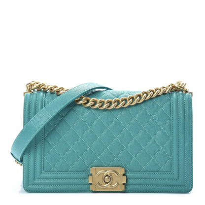 Chanel Caviar Quilted Medium Boy Flap Turquoise 1 of 11