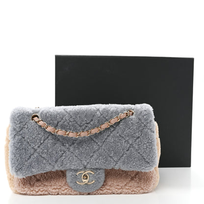Chanel Shearling Sheepskin Single Flap Gray Pink Beige 11 of 11