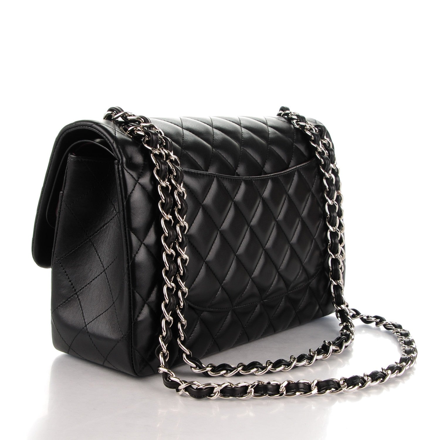Chanel Lambskin Quilted Jumbo Double Flap Black 3 of 8