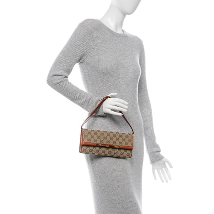 Gucci Monogram Bamboo Bar Clutch Brown 2 of 6