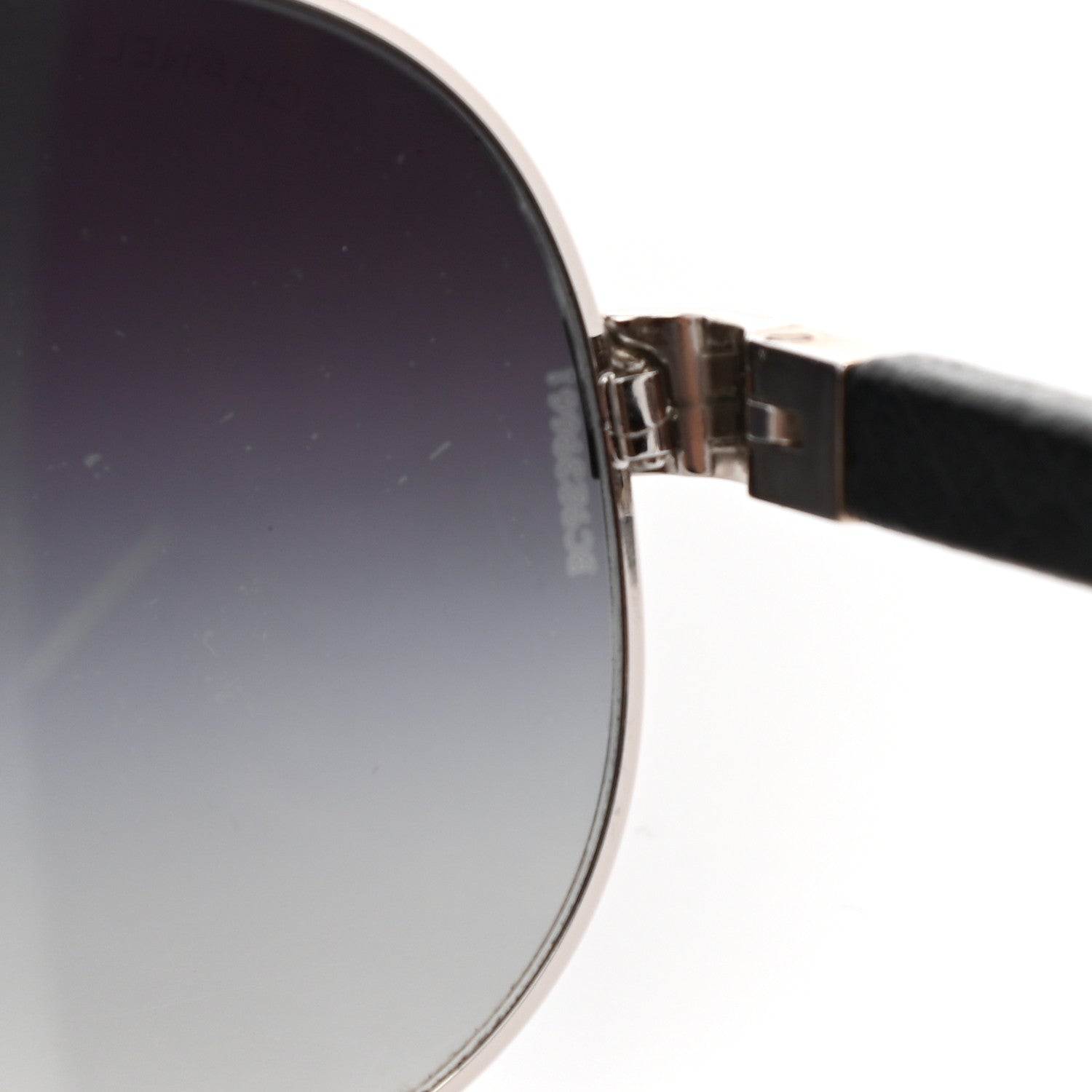 Chanel Lambskin Quilted CC Aviator Sunglasses 4195-Q Black 7 of 8