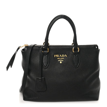 Prada Vitello Daino Tote Black 1 of 9