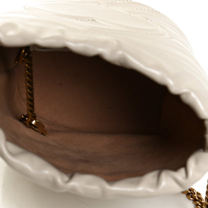 Gucci Calfskin Matelasse Mini GG Marmont 2.0 Bucket Bag White 5 of 13