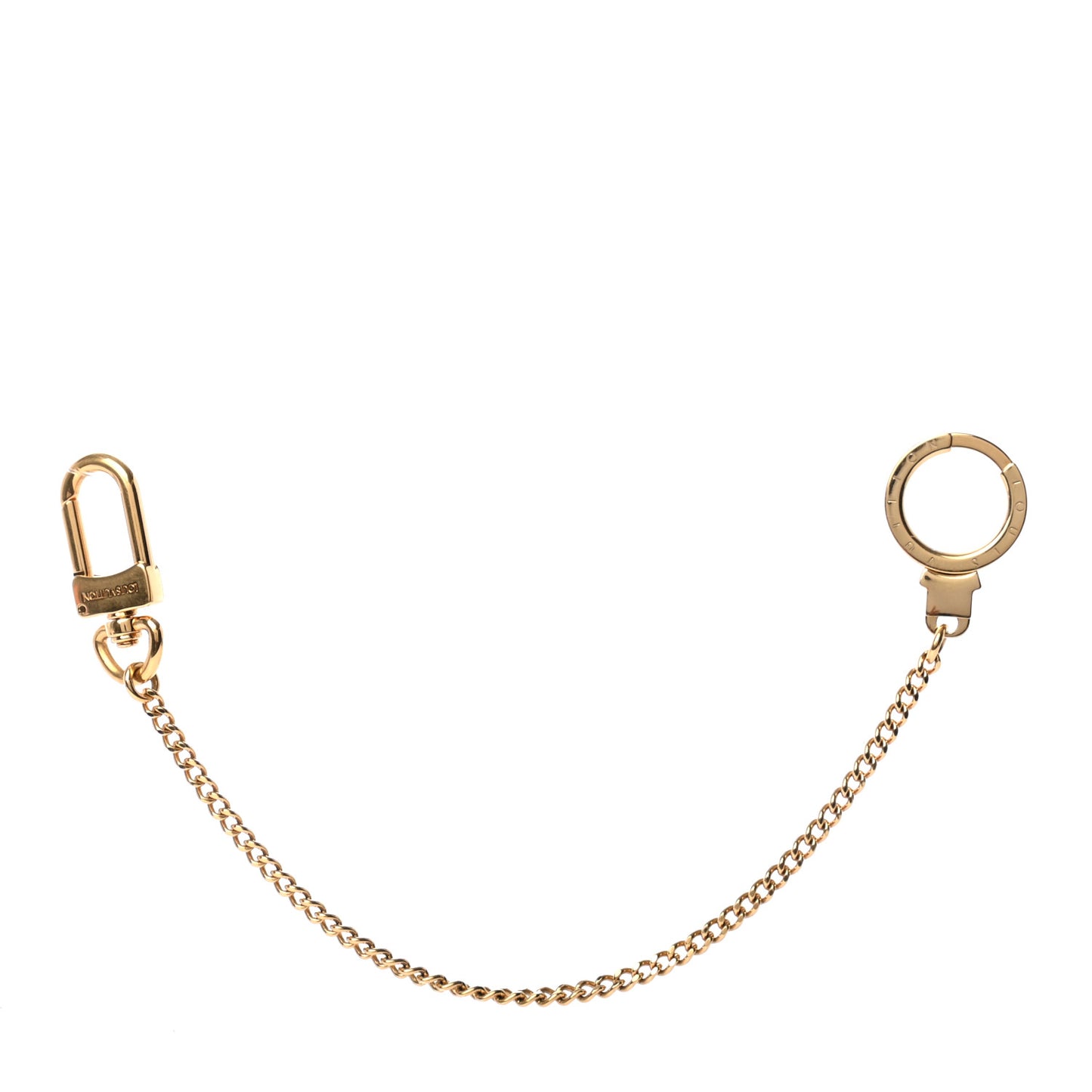 Metal Pochette Extender Key Ring Chain Gold