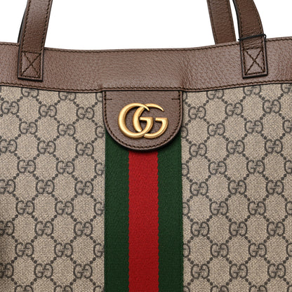 Gucci GG Supreme Monogram Web Ophidia Tote Brown 9 of 12
