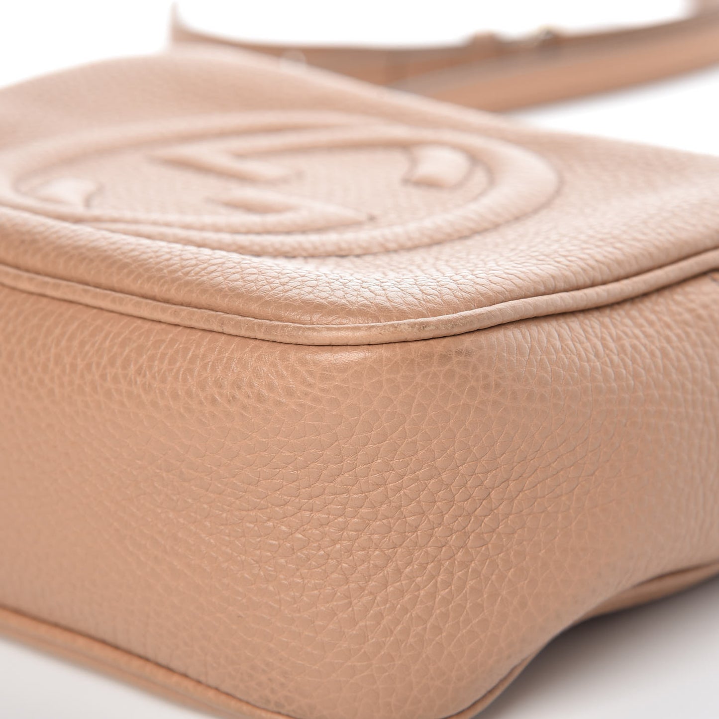 Pebbled Calfskin Small Soho Disco Bag Rose Beige