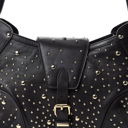 Burberry Calfskin Hackford Studded Hobo Brown 12 of 12