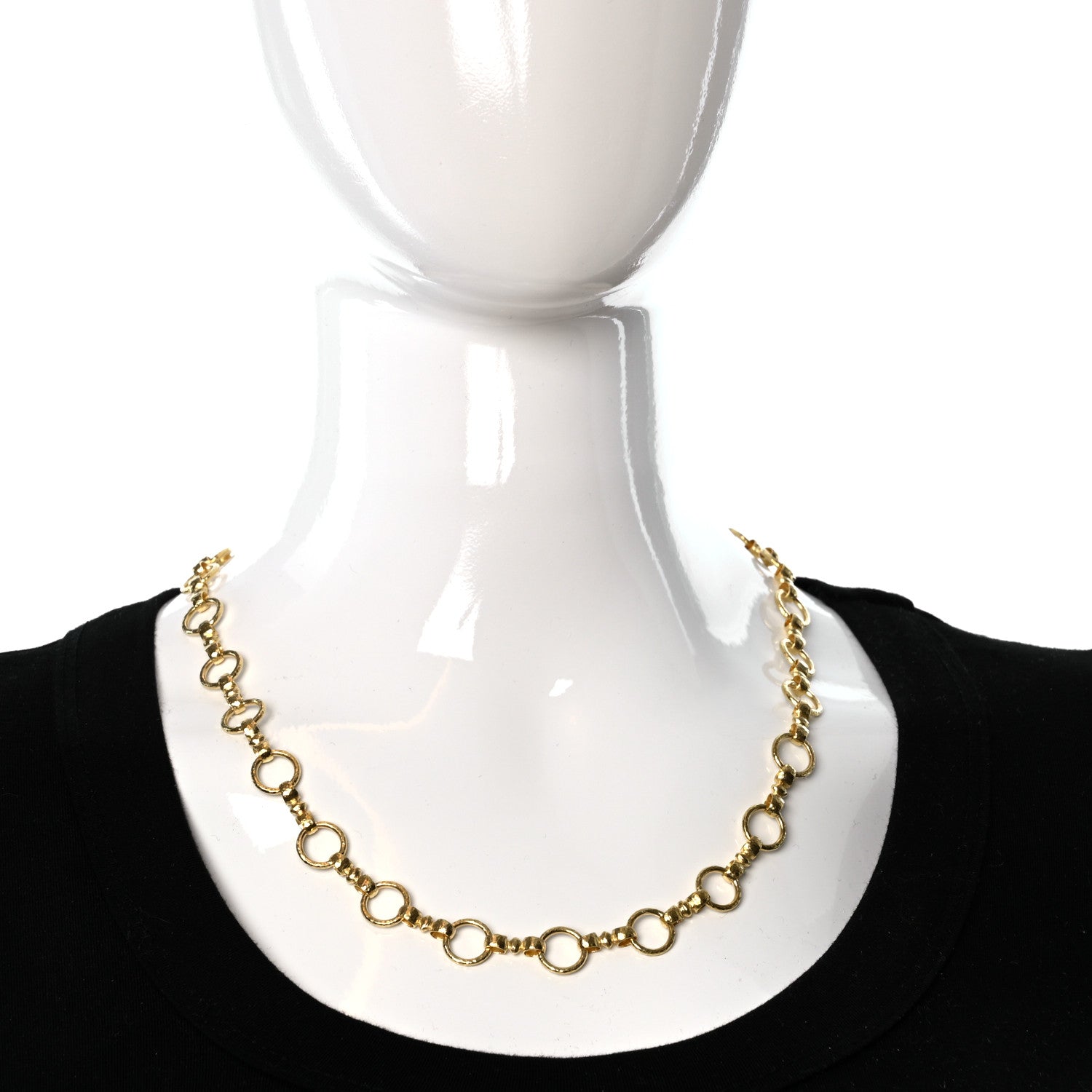 Elizabeth Locke 19K Yellow Gold Celtic Link Necklace 21" 3 of 4
