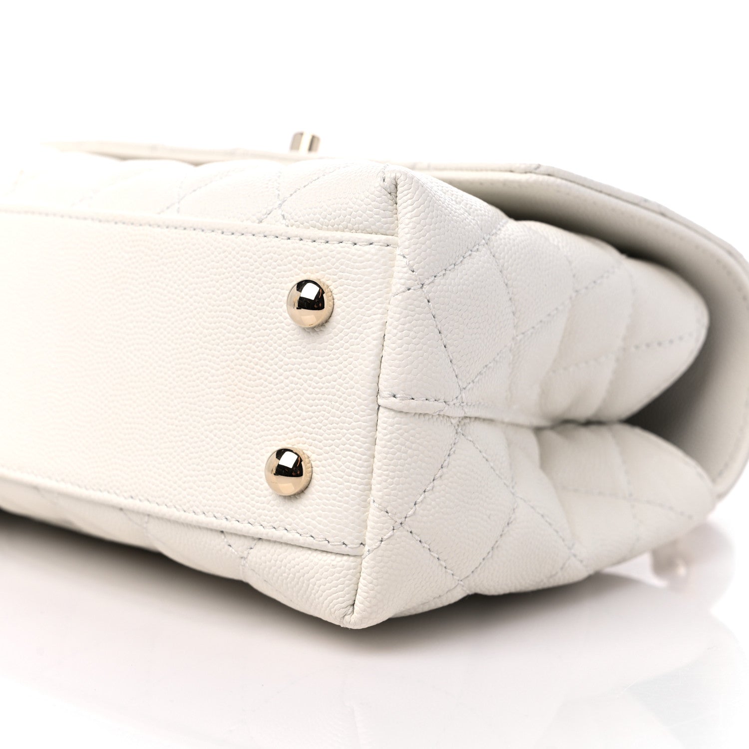 Chanel Caviar Quilted Mini Coco Handle Flap White 9 of 9