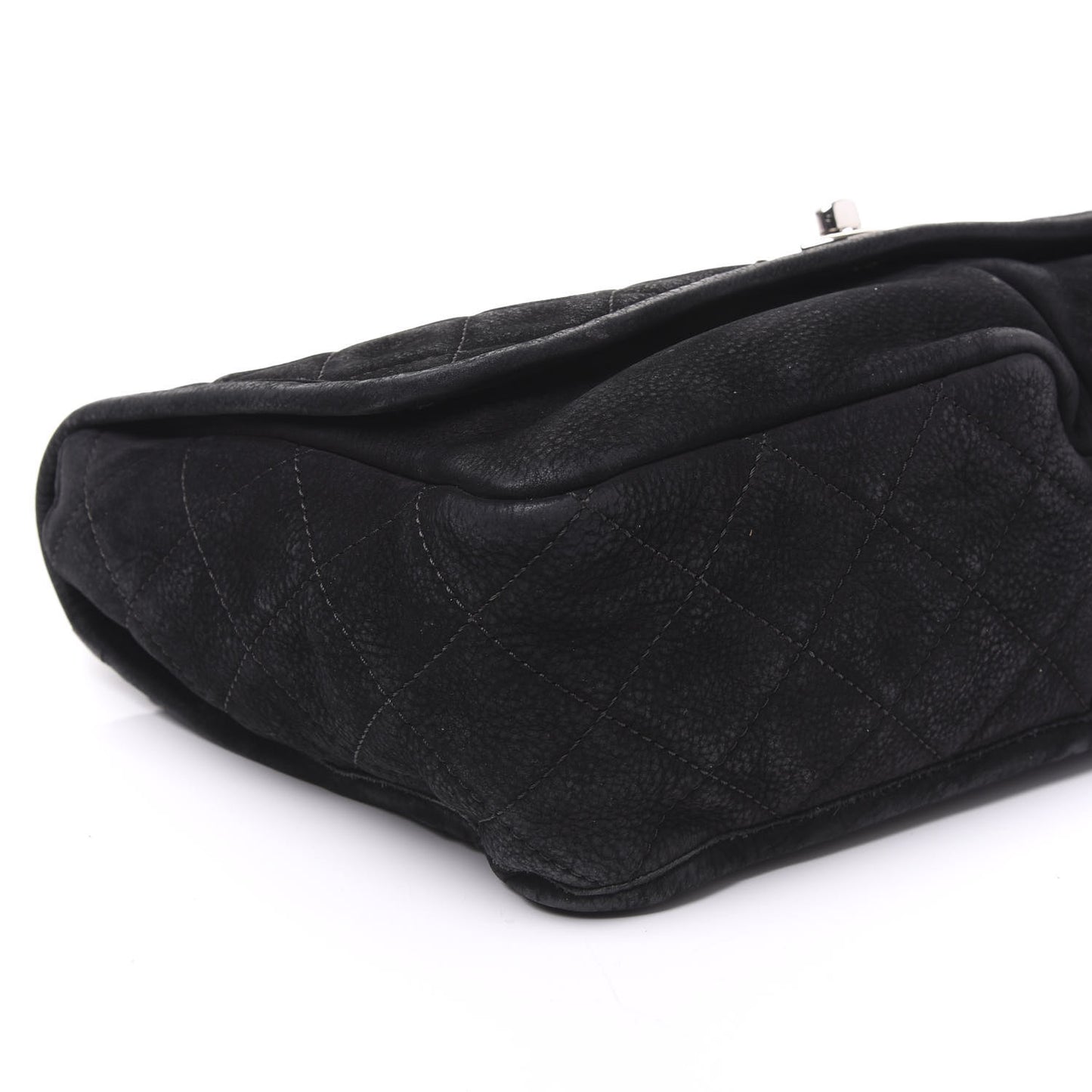 Ultra Soft Suede Calfskin Large Natural Beauty Flap Black