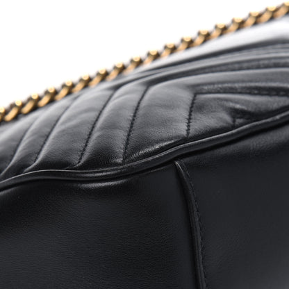 Gucci Calfskin Matelasse Small GG Marmont Shoulder Bag Black 10 of 12