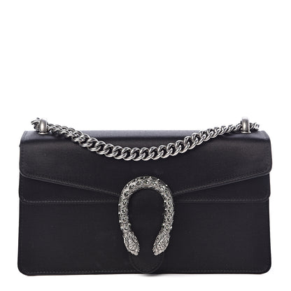 Gucci Satin Silk Crystal Small Dionysus Shoulder Bag Black Black Diamond 1 of 10