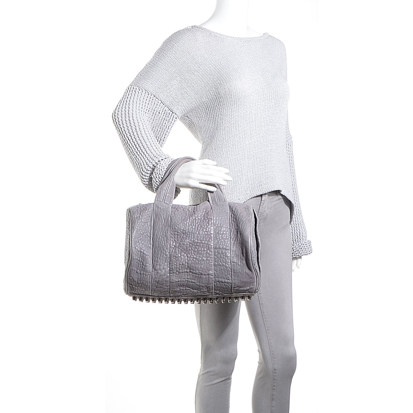 Pebbled Lambskin Rocco Dove Grey