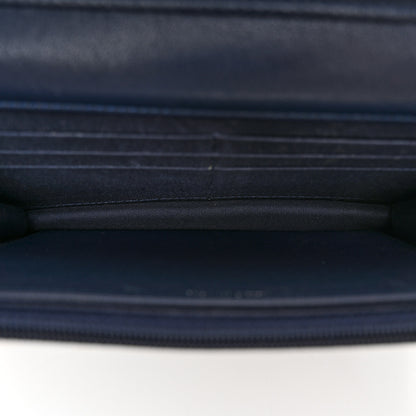 Chanel Grained Calfskin Quilted CC Box Wallet On Chain WOC Navy 5 of 12