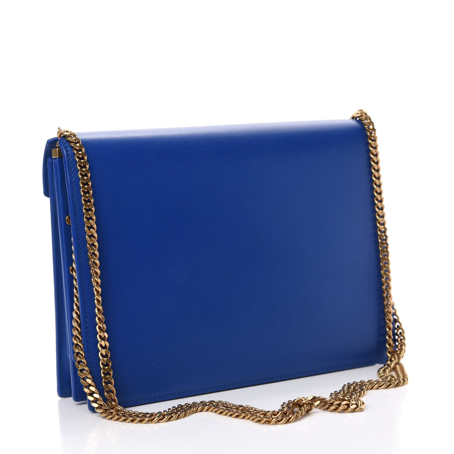 Smooth Calfskin Monogram Cassandra Clasp Bag Blue Majorelle