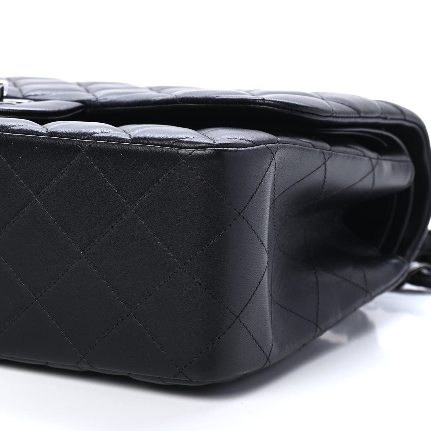 Chanel Lambskin Quilted Jumbo Double Flap So Black 9 of 9