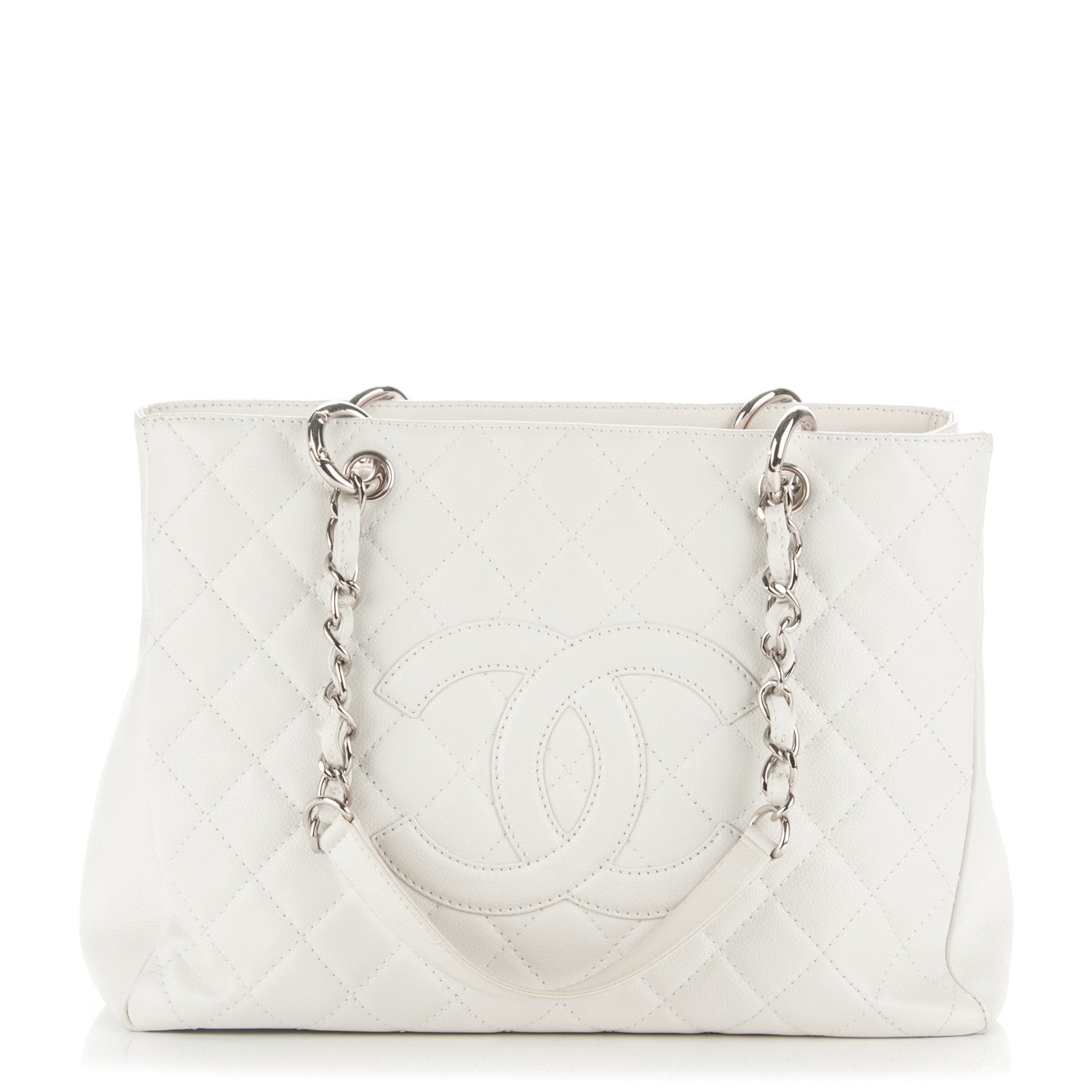 Chanel Caviar Quilted Grand Shopping Tote GST White 1 of 11