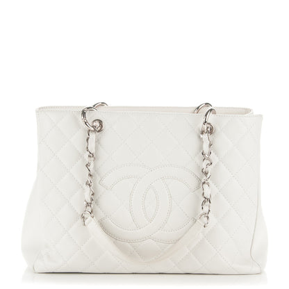 Chanel Caviar Quilted Grand Shopping Tote GST White 1 of 11