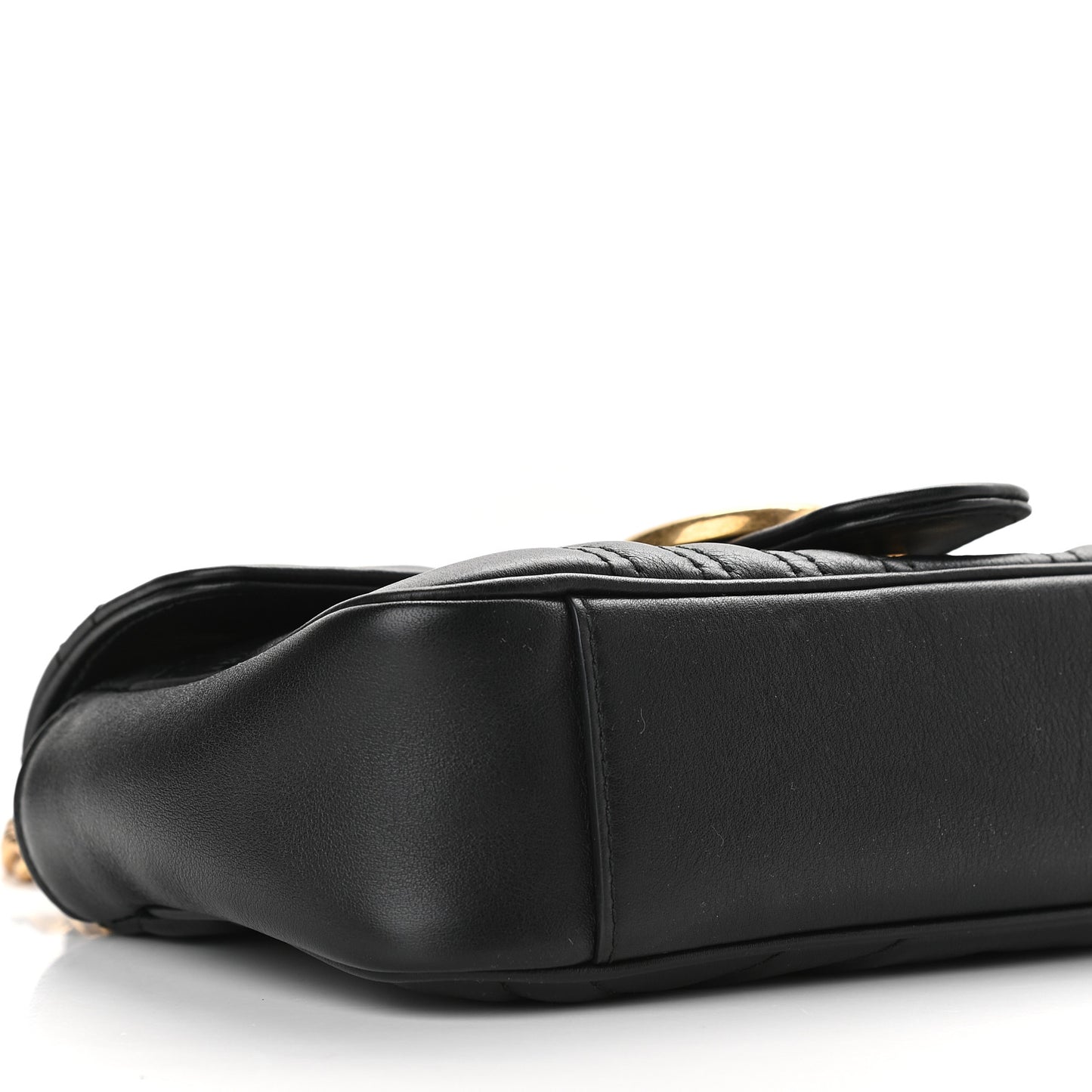 Calfskin Matelasse Mini GG Marmont Shoulder Bag Black
