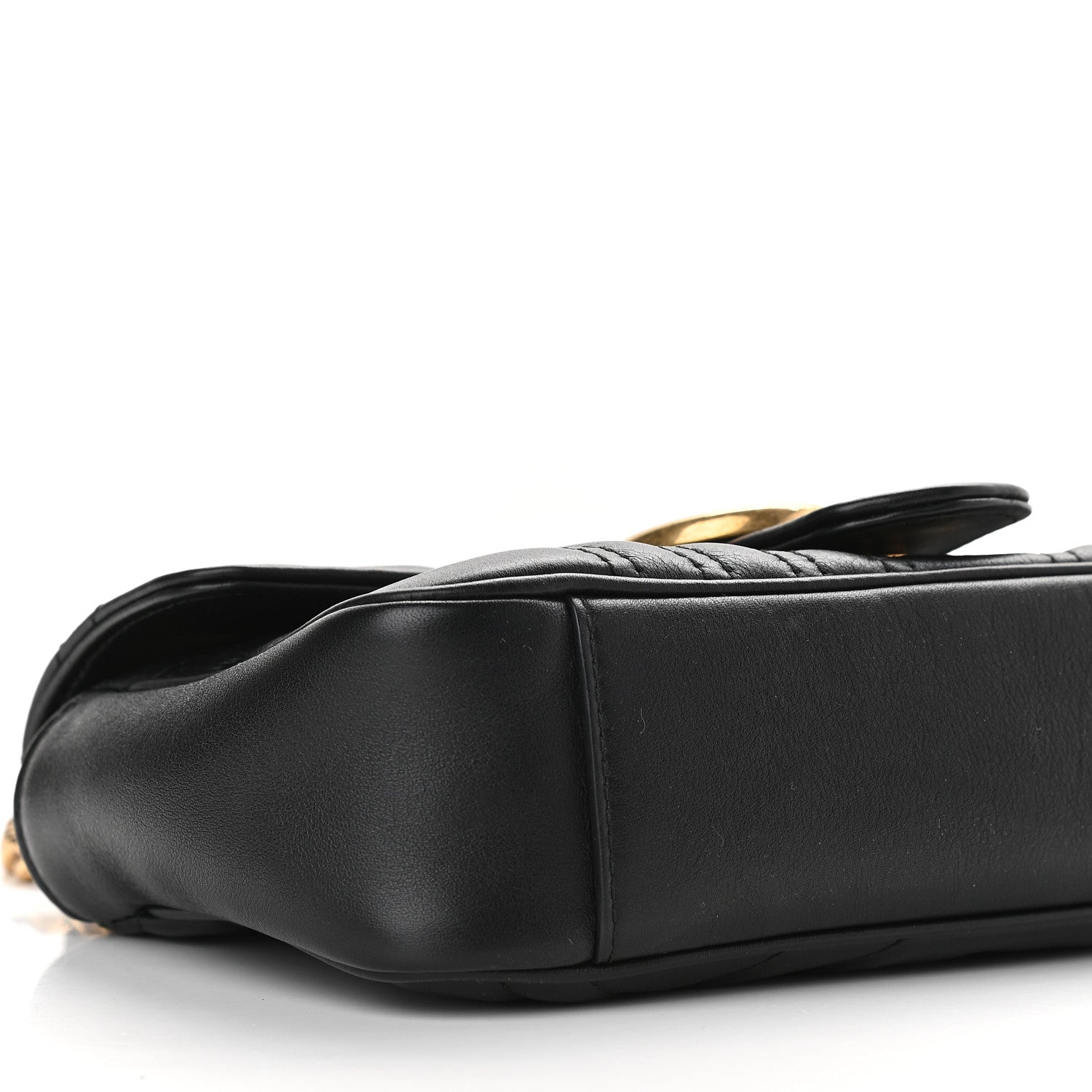 Gucci Calfskin Matelasse Mini GG Marmont Shoulder Bag Black 8 of 9