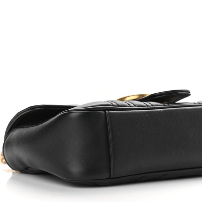 Gucci Calfskin Matelasse Mini GG Marmont Shoulder Bag Black 8 of 9
