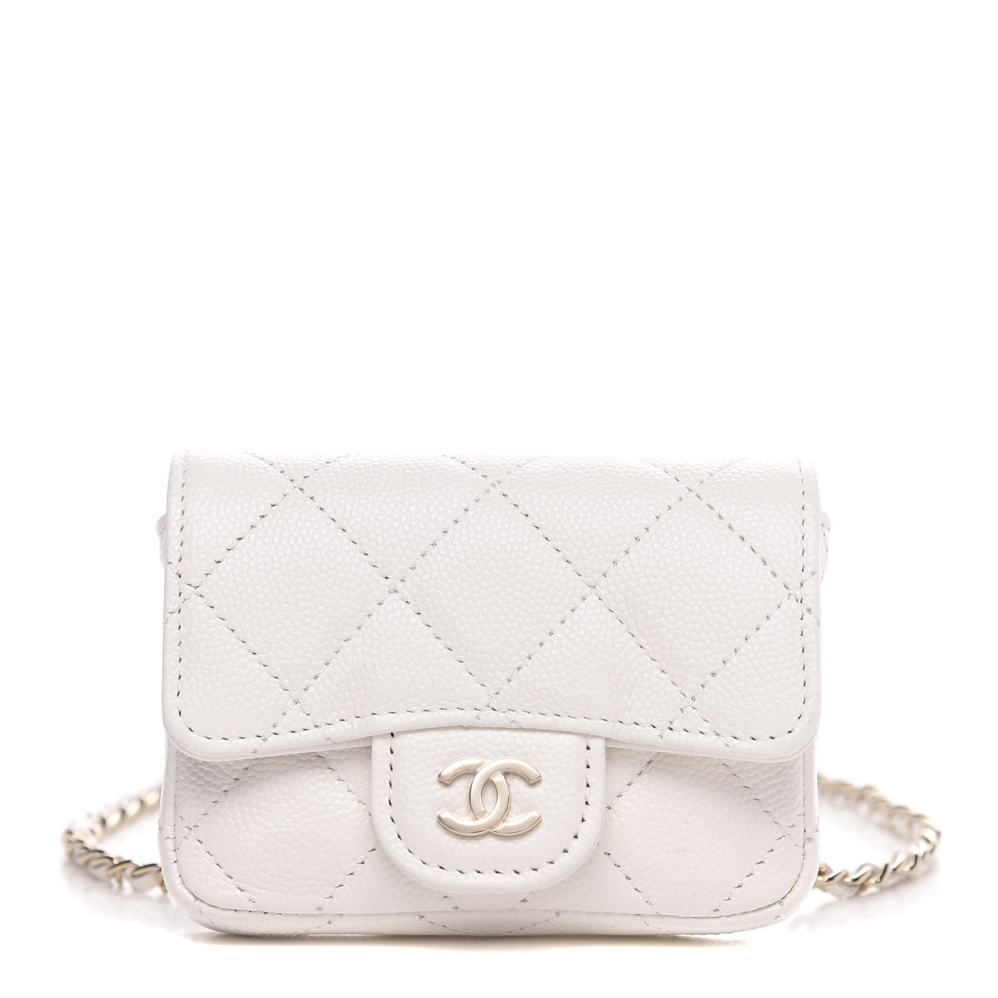 Caviar Quilted Belt Bag White