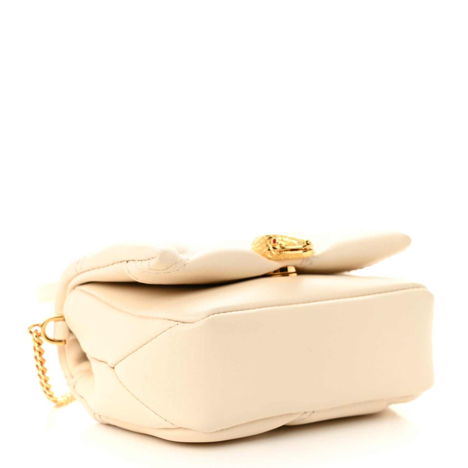Bulgari Calfskin Serpenti Cabochon Micro Bag Ivory Opal 4 of 10