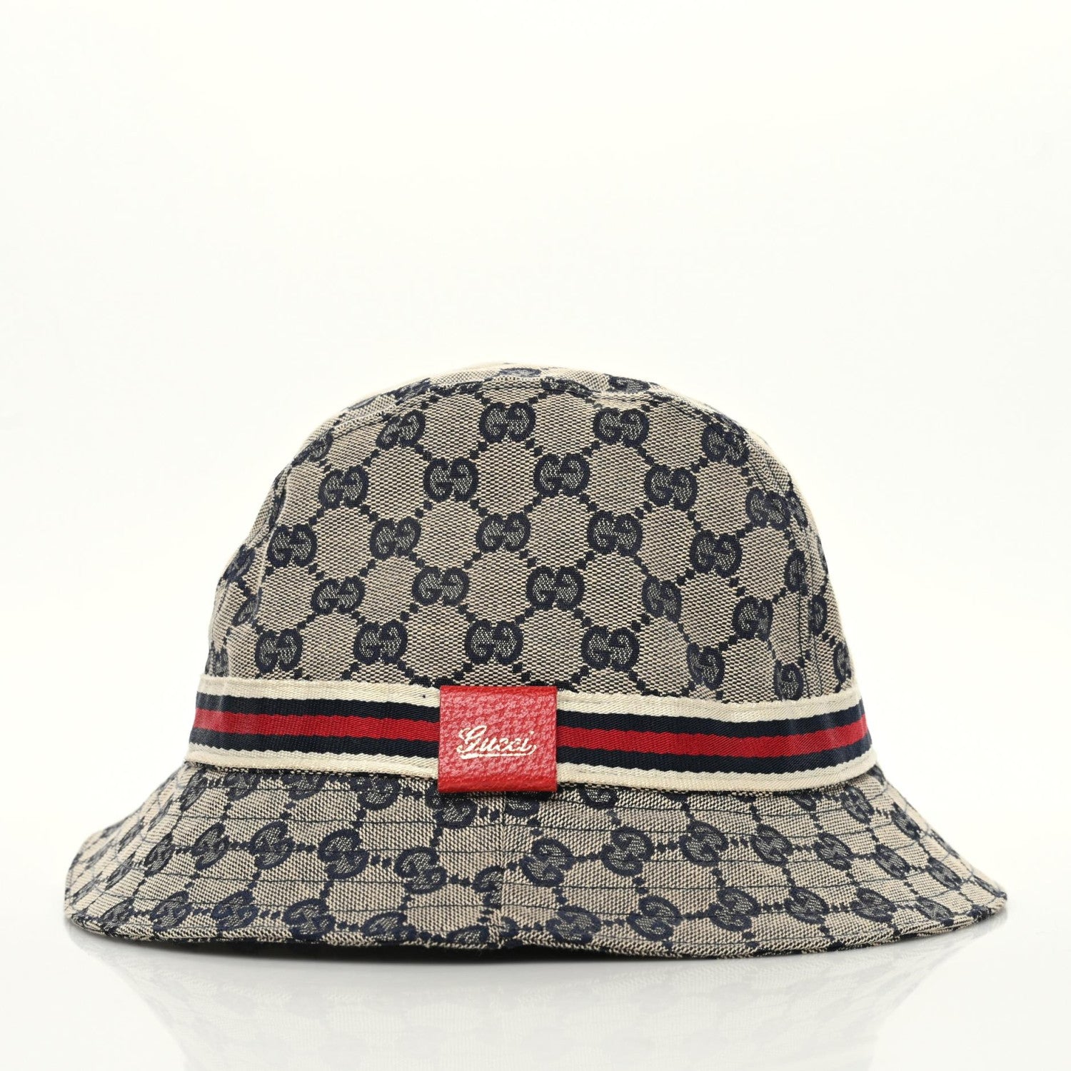 Gucci GG Monogram Web Bucket Hat M Beige Blue 3 of 6