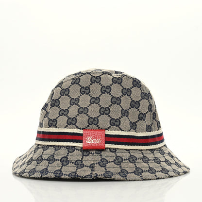 Gucci GG Monogram Web Bucket Hat M Beige Blue 3 of 6