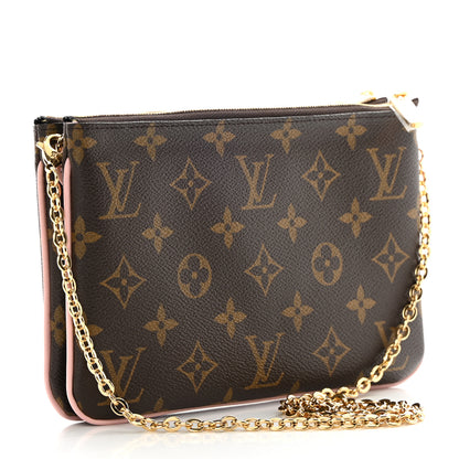 Louis Vuitton Monogram 2020 Christmas Animation Big Wheel Double Zip Pochette Rose Ballerine 3 of 12