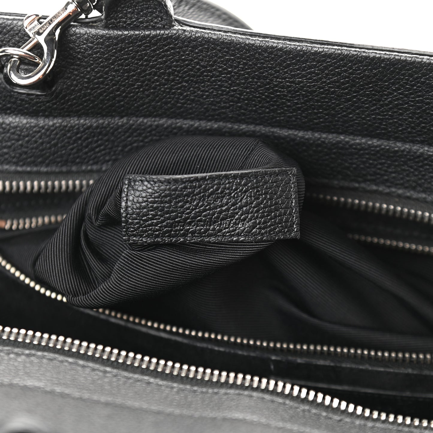 Grained Calfskin Medium Cabas Rive Gauche Black