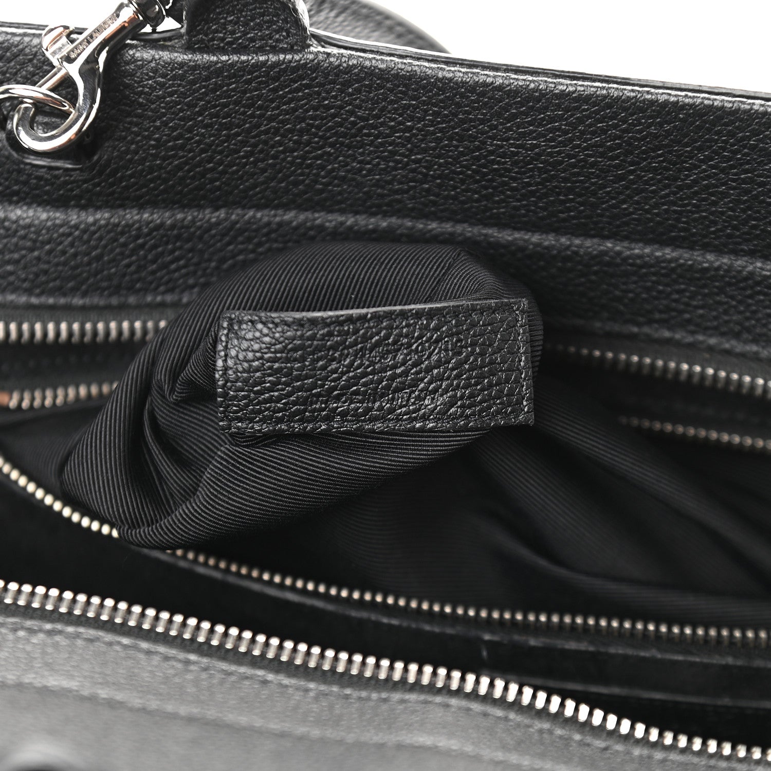 Saint Laurent Grained Calfskin Medium Cabas Rive Gauche Black 9 of 13