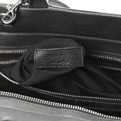 Saint Laurent Grained Calfskin Medium Cabas Rive Gauche Black 9 of 13