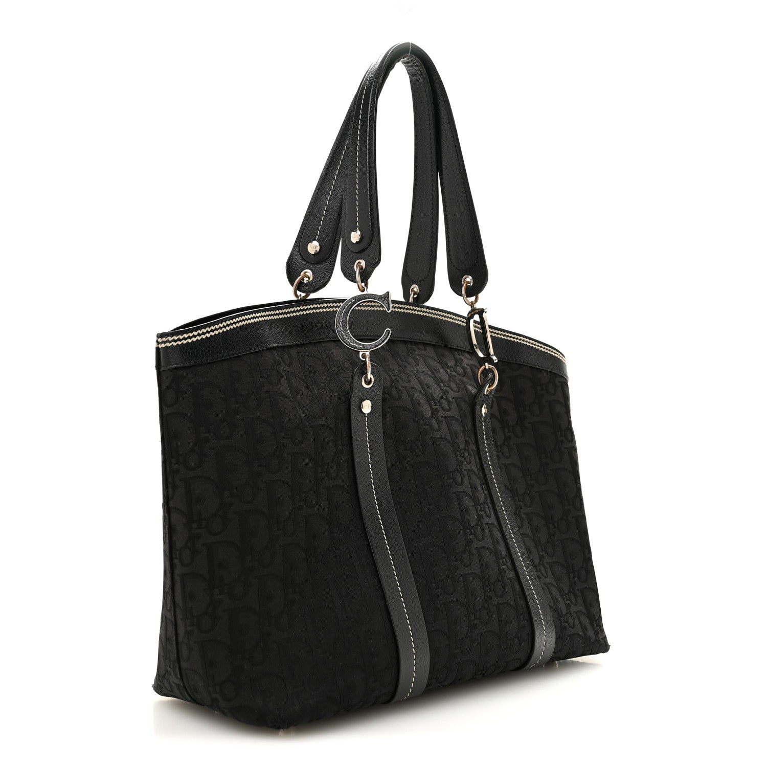 Christian Dior Monogram Vintage Flowers Dome Bag Black 3 of 14
