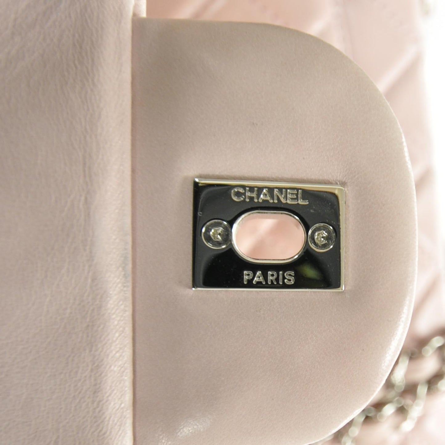 Lambskin Quilted Jumbo Flap Light Pink SHW