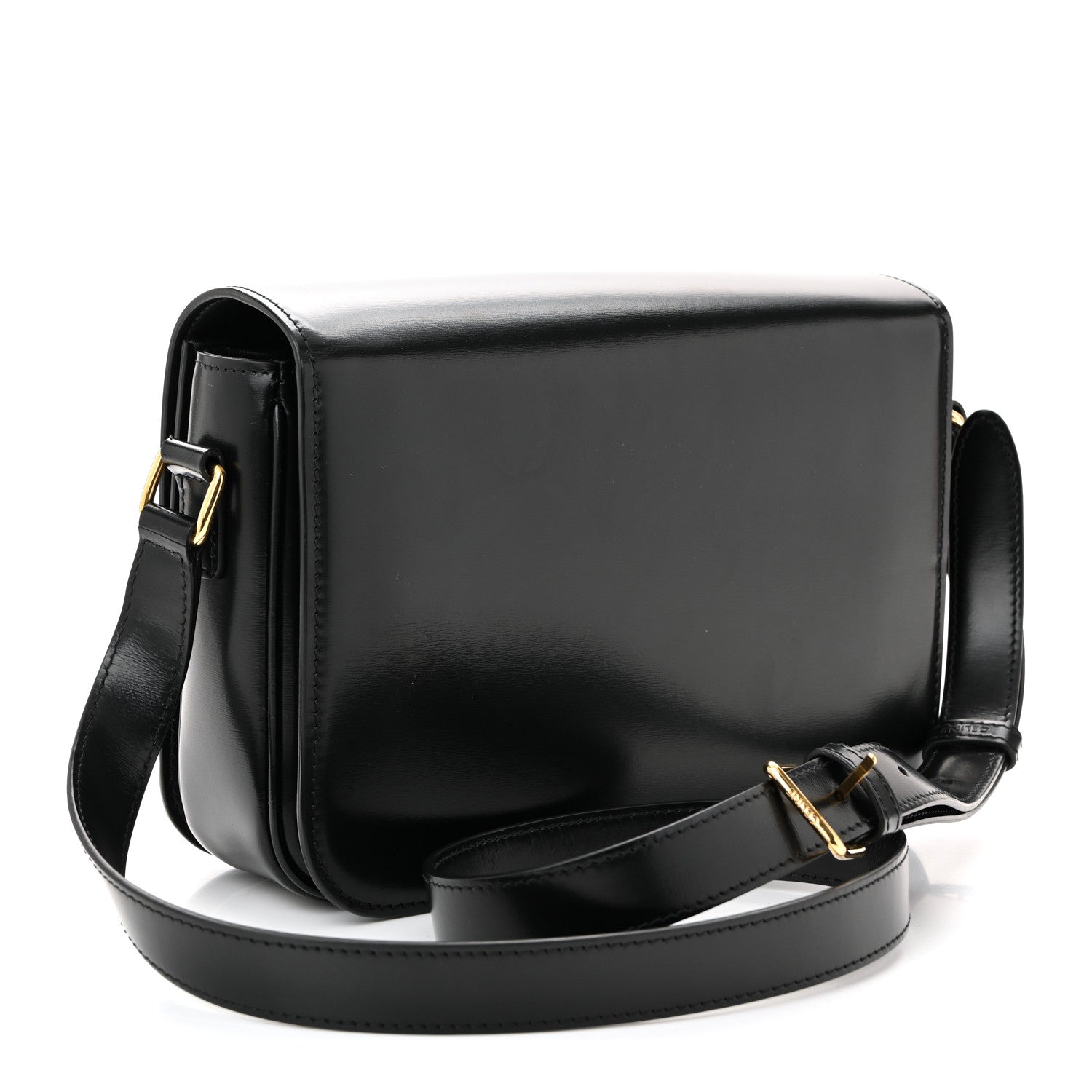 Celine Shiny Calfskin Medium Triomphe Black 3 of 10