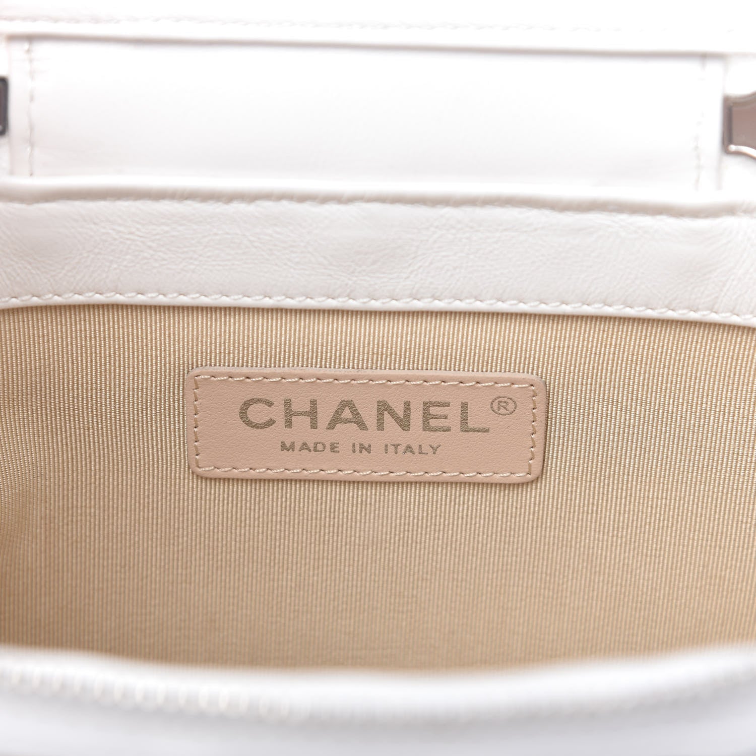Chanel Calfskin Raffia Small Vanity Case Bag White Beige 8 of 9