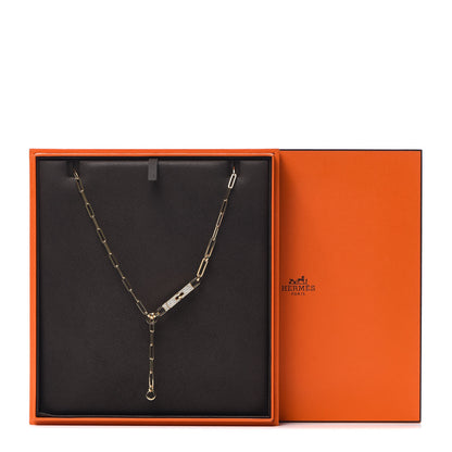 Hermes 18K Yellow Gold Diamond Pave PM Kelly Chaine Lariat Necklace ST 5 of 5
