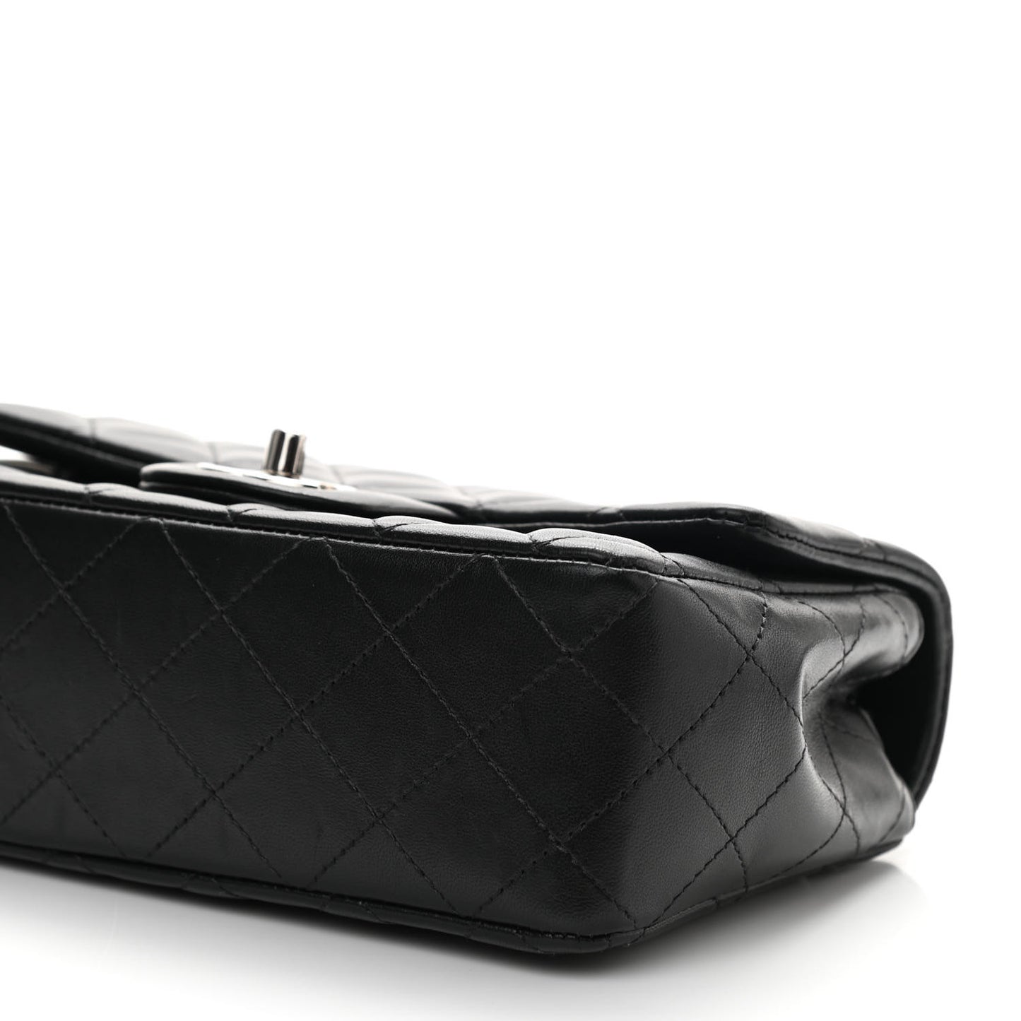 Lambskin Quilted Mini Rectangular Flap Black