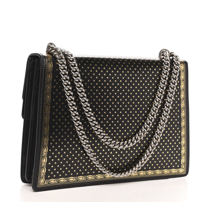 Gucci X SEGA Calfskin GUCCY Stars Medium Dionysus Shoulder Bag Black Gold 3 of 12