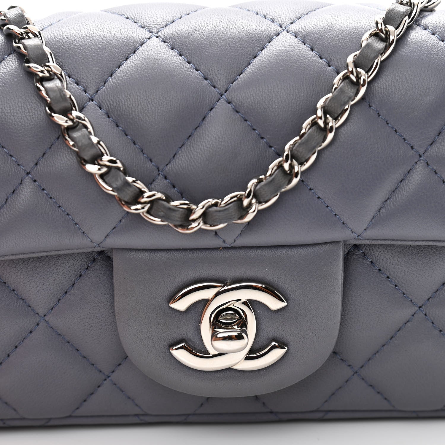 Chanel Lambskin Quilted Extra Mini Rectangular Flap Light Purple 7 of 9