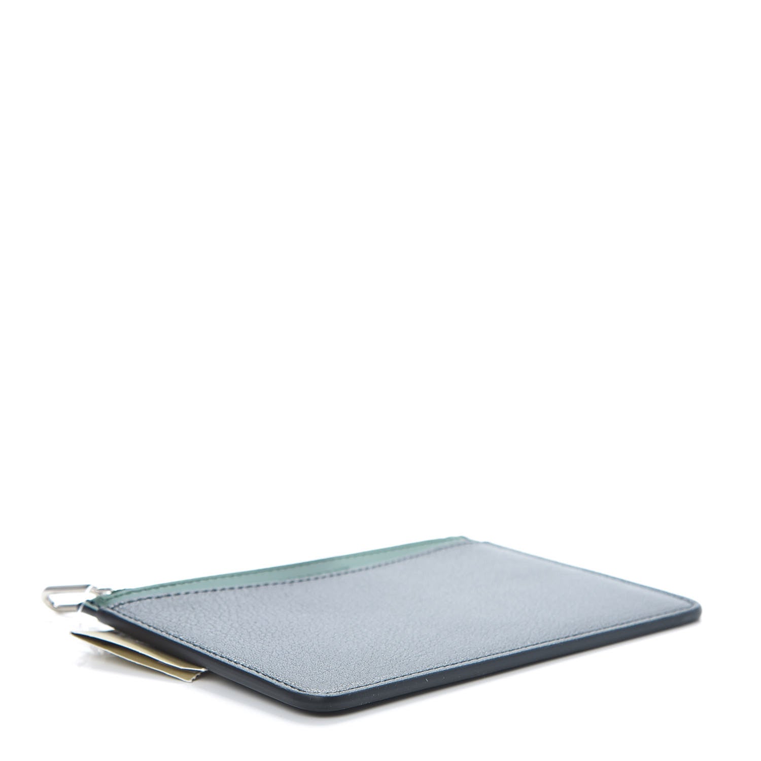 Burberry Goatskin D-Ring Zipper Coin Pouch Black Dark Green 4 of 8